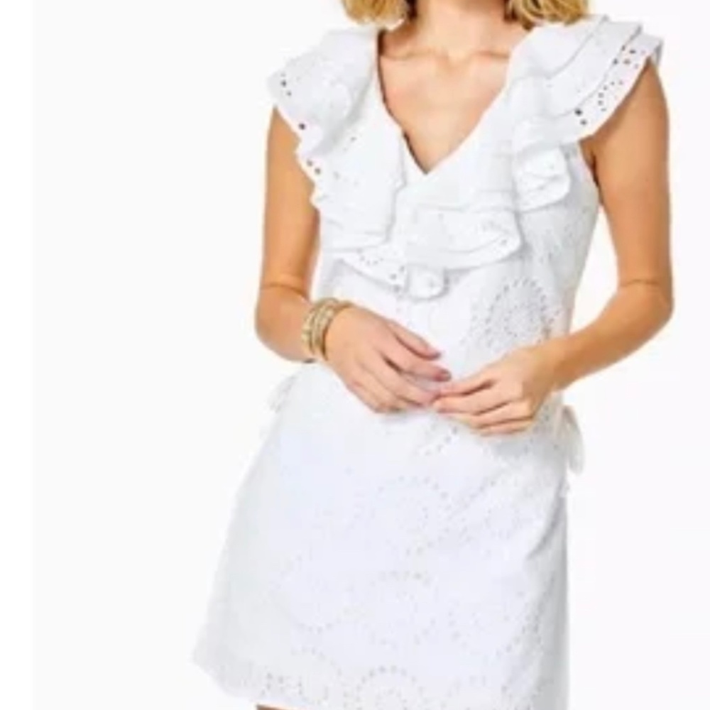 Lilly Pulitzer White Eyelet Ruffle Romper